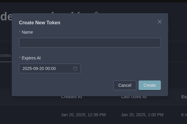 Create New Token